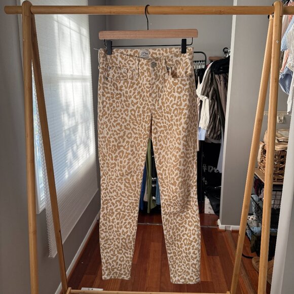 J. Crew | 10" Highest Rise Toothpick Jeans | Safari Leopard | Size 25 - Picture 4 of 14